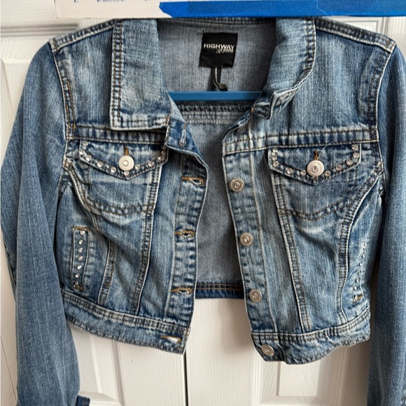Highway Jeans Jackets & Blazers - Highway Jeans Blue Denim Jacket with Rhinestones.